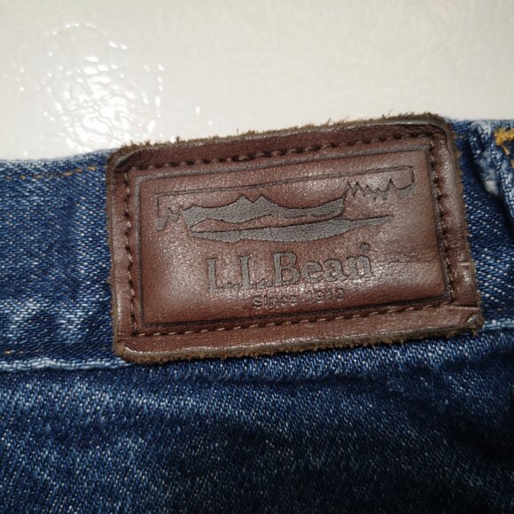 L.L. Bean Ladies Size 6P Flannel Lined Double L Relaxed Fit Medium Wash Jeans - Picture 10 of 14